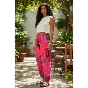 Tie-dyed BoHo patchwork pants
